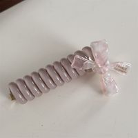 Women's Cute Bow Knot Spiral Resin Acetic Acid Sheets Hair Tie sku image 6