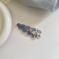 Women's Simple Style Embroidery Flower Cloth Iron Hair Clip sku image 1