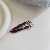 Women's Simple Style Embroidery Flower Cloth Iron Hair Clip sku image 5