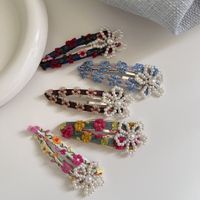 Women's Simple Style Embroidery Flower Cloth Iron Hair Clip main image 1