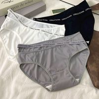 Letter Solid Color Seamless Low Waist Panties main image 4