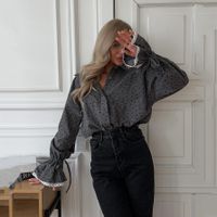 Women's Blouse Long Sleeve Blouses Lace Streetwear Polka Dots main image 4