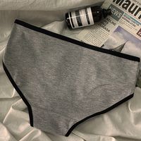 Color Block Solid Color Seamless Mid Waist Briefs Panties main image 4