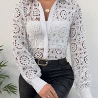 Women's Blouse Long Sleeve Blouses Sexy Solid Color main image 1