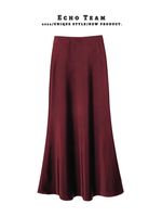 Summer Streetwear Solid Color Polyester Acetate Fabric Midi Dress Skirts main image 3