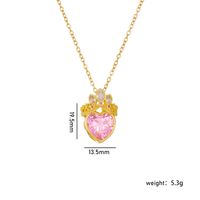Copper Gold Plated Classic Style Plating Heart Shape Crown Pendant Necklace sku image 1
