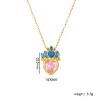 Copper Gold Plated Classic Style Plating Heart Shape Crown Pendant Necklace sku image 6