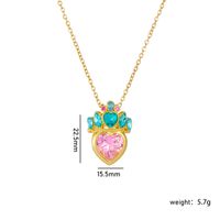 Copper Gold Plated Classic Style Plating Heart Shape Crown Pendant Necklace sku image 5