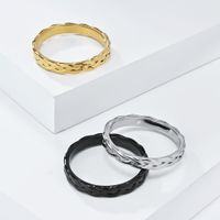 Fitness Solid Color 304 Stainless Steel 18K Gold Plated Rings In Bulk main image 6
