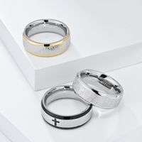 Retro Cross Titanium Steel Polishing Men's Rings main image 1