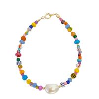 Simple Style Round Freshwater Pearl Glass Plating 18K Gold Plated Women's Bracelets main image 3