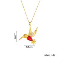 Copper Gold Plated Simple Style Plating Bird Zircon Pendant Necklace sku image 1