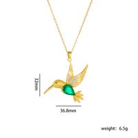 Copper Gold Plated Simple Style Plating Bird Zircon Pendant Necklace sku image 2