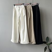 Women's Daily Simple Style Solid Color Full Length Pocket Casual Pants Straight Pants main image 1
