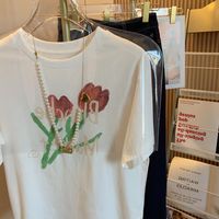 Women's T-shirt Short Sleeve T-Shirts Printing Pastoral Flower main image 5