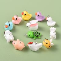 1 Piece 1.8cm Resin Rabbit Dog Duck Pendant main image 3