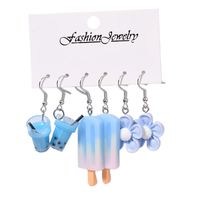 1 Set Cartoon Style Cute Cup Heart Shape Flower Arylic Resin Drop Earrings sku image 3