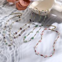 IG Style Geometric Imitation Pearl Alloy Plating Women's Double Layer Necklaces main image 3
