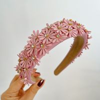 Women's Sweet Flower Satin Handmade Hair Band sku image 2