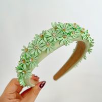 Women's Sweet Flower Satin Handmade Hair Band sku image 3