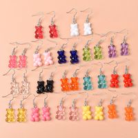 1 Pair Cute Lady Sweet Bear Resin Drop Earrings main image 1