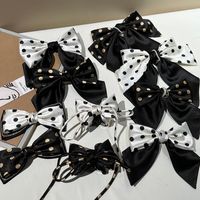 Women's Sweet Round Dots Bow Knot Satin Hair Clip main image 1
