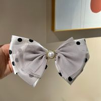 Women's Sweet Round Dots Bow Knot Satin Hair Clip sku image 14