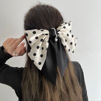 Women's Sweet Round Dots Bow Knot Satin Hair Clip main image 5