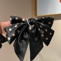 Women's Sweet Round Dots Bow Knot Satin Hair Clip sku image 11
