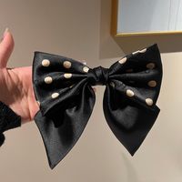 Women's Sweet Round Dots Bow Knot Satin Hair Clip sku image 3