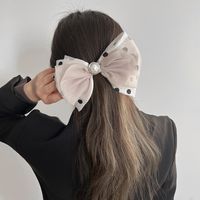 Women's Sweet Round Dots Bow Knot Satin Hair Clip main image 6