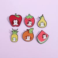 Cartoon Style Pear Apple Watermelon Alloy Stoving Varnish Unisex Brooches main image 7