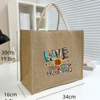 Women's Medium Fabric Letter Fruit Butterfly Basic Square Magnetic Buckle Tote Bag main image 2