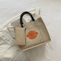 Femmes Moyen En Tissu Lettre Fleur Vêtement De Rue Boucle Magnétique Sac À Main sku image 4