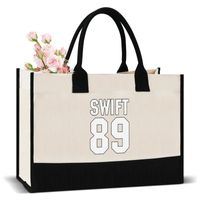 Women's Medium Canvas Letter Basic Classic Style Square Open Tote Bag sku image 4