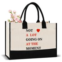 Women's Medium Canvas Letter Basic Classic Style Square Open Tote Bag sku image 3