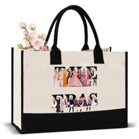 Women's Medium Canvas Letter Basic Classic Style Square Open Tote Bag sku image 2