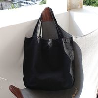 Women's Large Canvas Solid Color Basic Classic Style Open Canvas Bag sku image 1