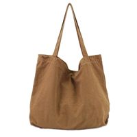 Women's Large Canvas Solid Color Basic Classic Style Open Canvas Bag main image 2