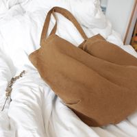 Women's Large Canvas Solid Color Basic Classic Style Open Canvas Bag main image 3