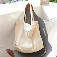 Women's Large Canvas Solid Color Basic Classic Style Open Canvas Bag sku image 3