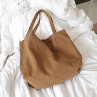 Women's Large Canvas Solid Color Basic Classic Style Open Canvas Bag main image 4