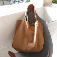 Women's Large Canvas Solid Color Basic Classic Style Open Canvas Bag sku image 2