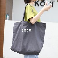 Women's Large Canvas Letter Streetwear Open Canvas Bag main image 4