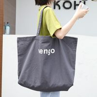 Women's Large Canvas Letter Streetwear Open Canvas Bag sku image 3