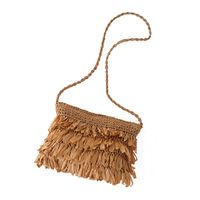 Women's Small Straw Solid Color Vacation Beach Weave Square Zipper Straw Bag main image 3