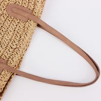 Women's Large Paper String Solid Color Streetwear Tassel Weave Zipper Straw Bag main image 5