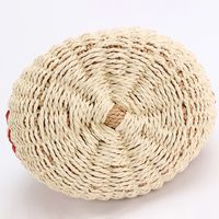 Women's Medium Paper String Color Block Cute Beading Weave String Straw Bag main image 4