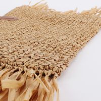 Women's Large Paper String Solid Color Streetwear Tassel Weave Zipper Straw Bag main image 3