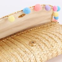 Women's Solid Color Straw Weave Magnetic Buckle Wallets main image 2